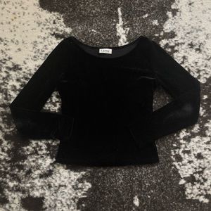 Velvet Black Crop Top